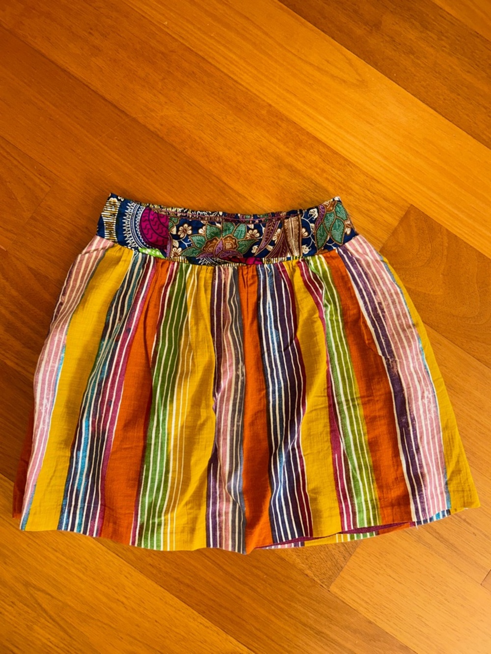 Anthropologie Porridge Striped Multicolored Skirt Womens Size 4 Cotton Pockets